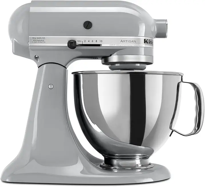 KitchenAid Artisan Series 5 Quart Tilt Head Stand Mixer with Pouring Shield KSM150PS, Metallic Chrome