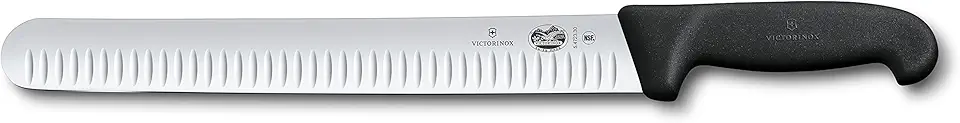 Victorinox Fibrox Pro 12-Inch Slicing Knife with Granton Edge and Black Handle