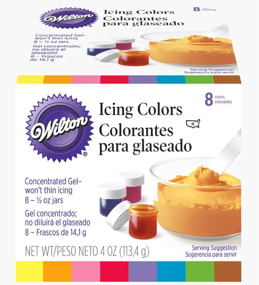 Wilton 8-Count Icing Colors for Cakes &amp; Cupcakes, Gel-Based Colors for Frosting - Note that Packaging May Vary