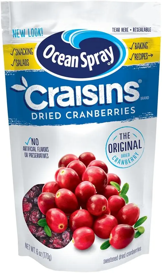 Ocean Spray® Craisins® Original Dried Cranberries, Dried Fruit, 6 Oz Pouch (Pack of 1)