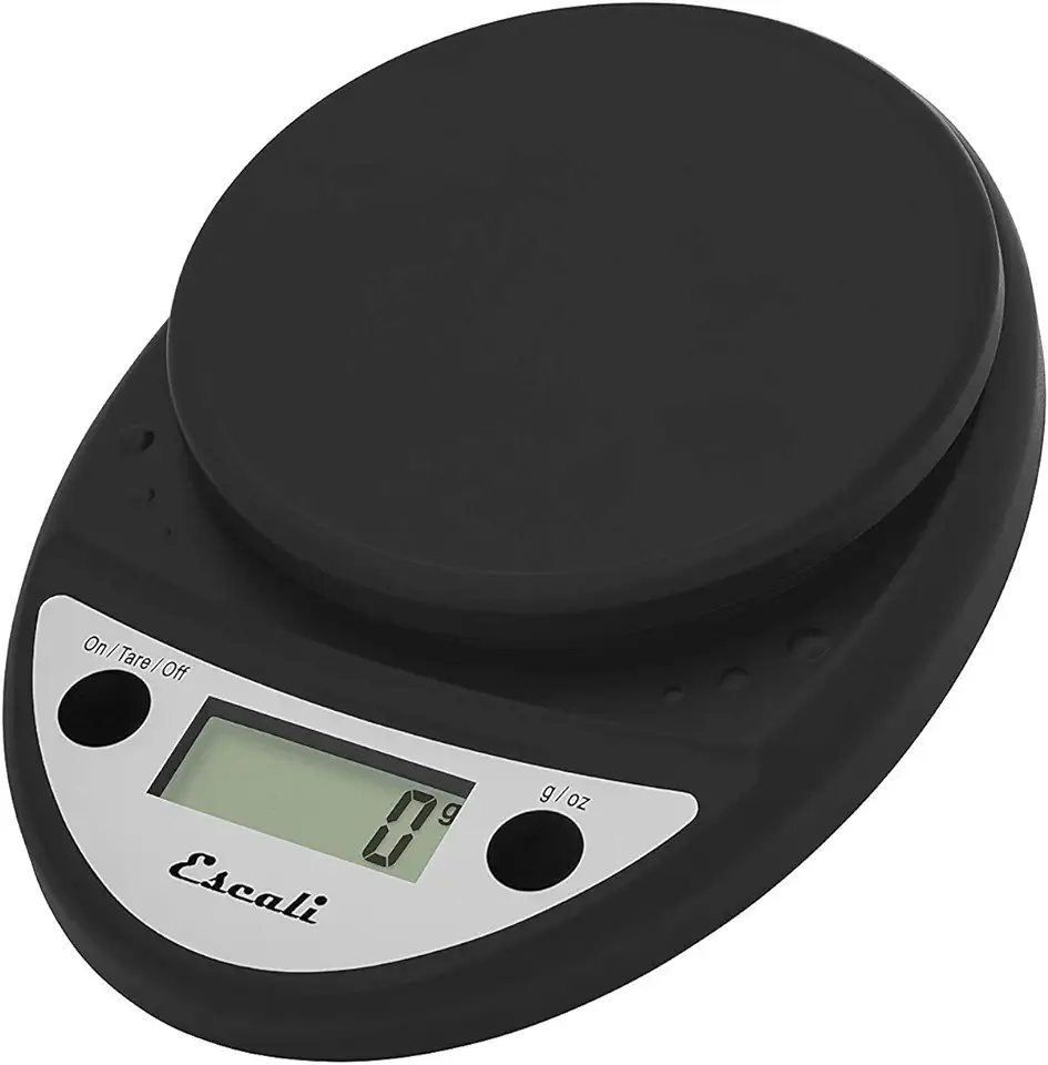 Escali Primo Digital Food Scale Multi-Functional Kitchen Scale and Baking Scale for Precise Weight Measuring and Portion Control, 8.5 x 6 x 1.5 inches, Black