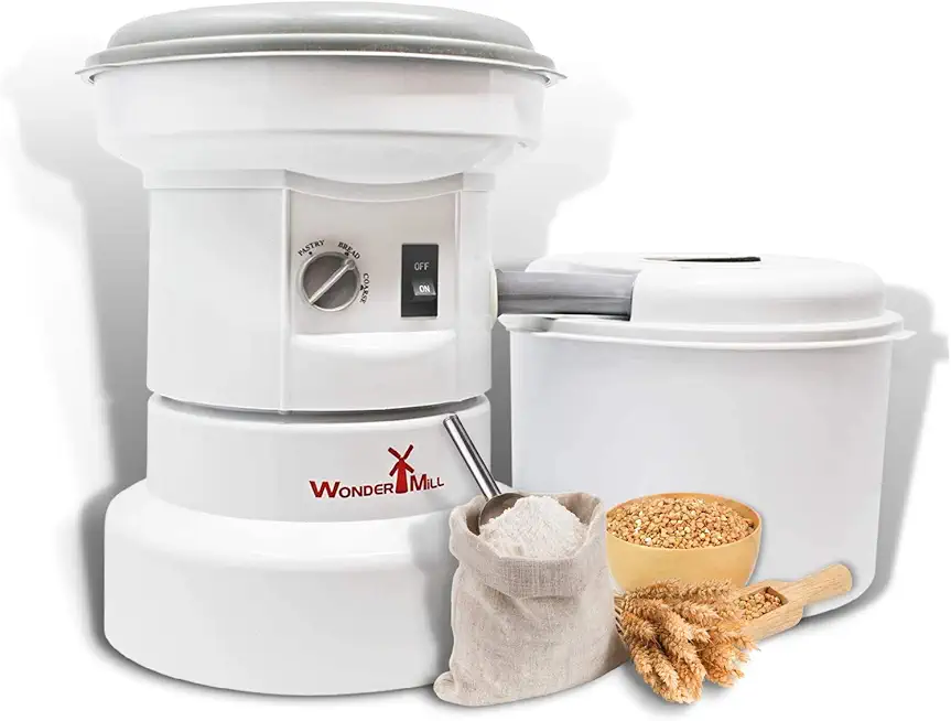 Powerful High Speed Electric Grain Mill Grinder for Healthy Gluten-Free Flours - Grain Grinder Mill, Wheat Grinder, Flour Mill Machine and Flour Mill Grinder for Home and Professional Use - Wondermill