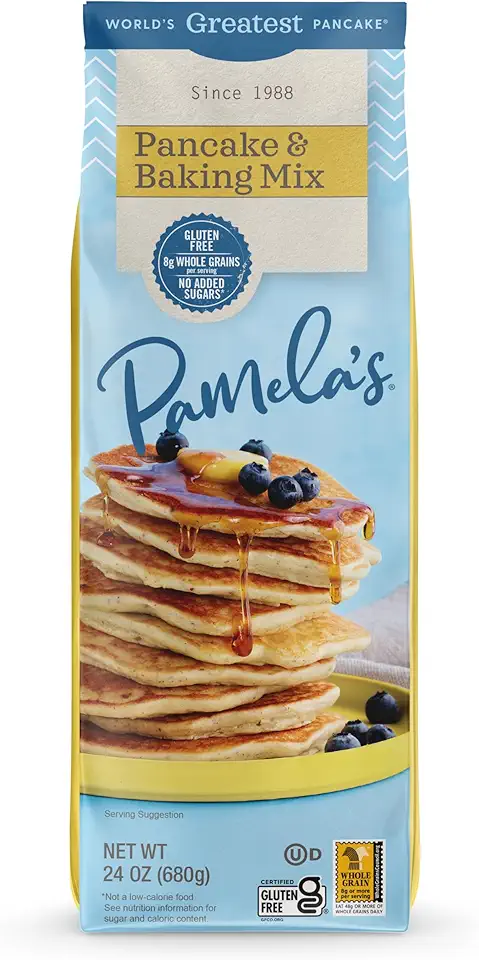 Pamela&#x27;s Gluten Free Baking and Pancake Mix, Waffles, Cake &amp; Cookies Too, Kosher, 1.5-Pound Bag (Pack of 6)