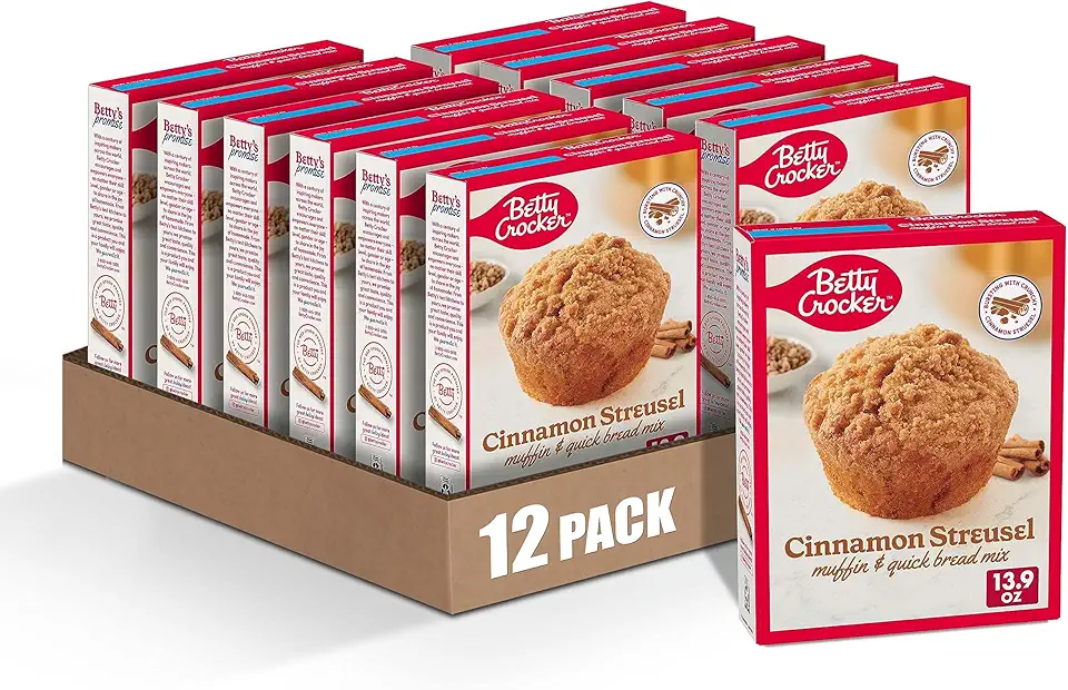 Betty Crocker Cinnamon Streusel Muffin and Quick Bread Mix, 13.9 oz. (Pack of 12)