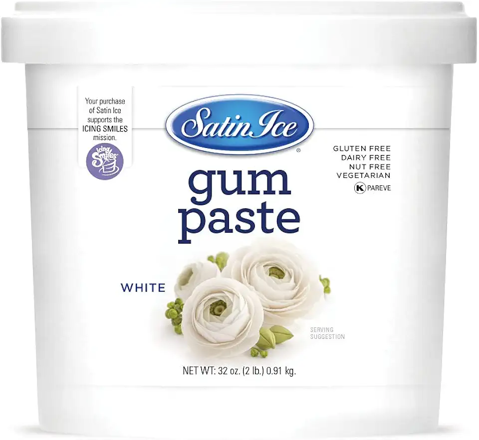 Satin Ice White Gum Paste, Vanilla, 2 Pound