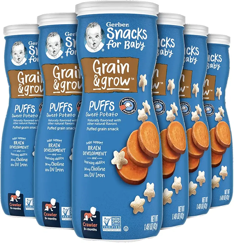 Gerber Baby Snacks Puffs, Sweet Potato, 1.48 Ounce (Pack of 6)