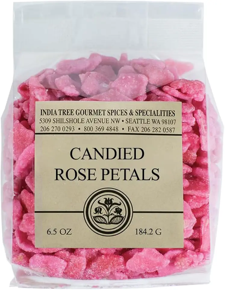 India Tree Candied Rose Petals, 6.5 oz