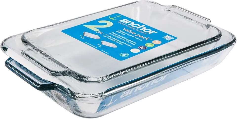 Anchor Hocking Glass Baking Dishes for Oven, 2 Piece Set (2 Qt &amp; 3 Qt Glass Casserole Dishes)