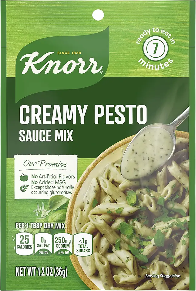 Knorr Sauce Mix Pasta Sauce For Simple Meals and Sides Creamy Pesto No Artificial Flavors, No Added Msg 1.2 oz, 24 Count