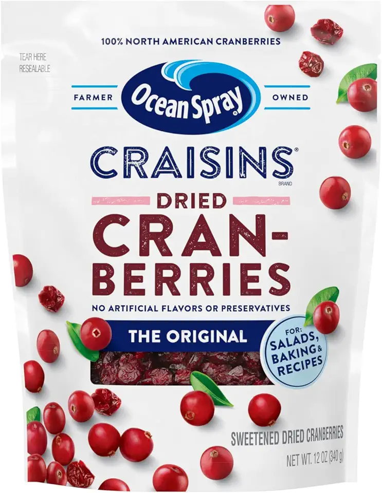 Ocean Spray Craisins, Dried Cranberries, Original, 12 Ounce ResealablePouch