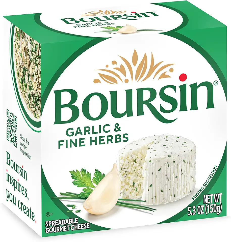 Boursin Garlic &amp; Fine Herbs Cheese, Artisan fresh cheeses, 5.2 Ounce