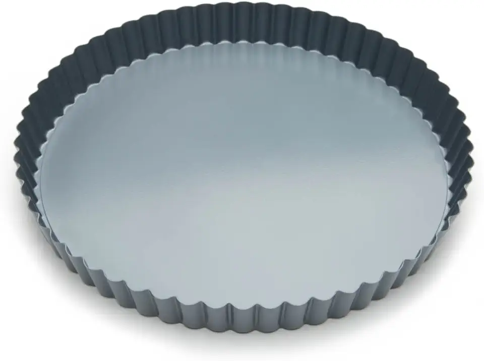 Fox Run Removable Bottom Non-Stick Tart and Quiche Pan, Loose Bottom Quiche Pan - 9.5-inch