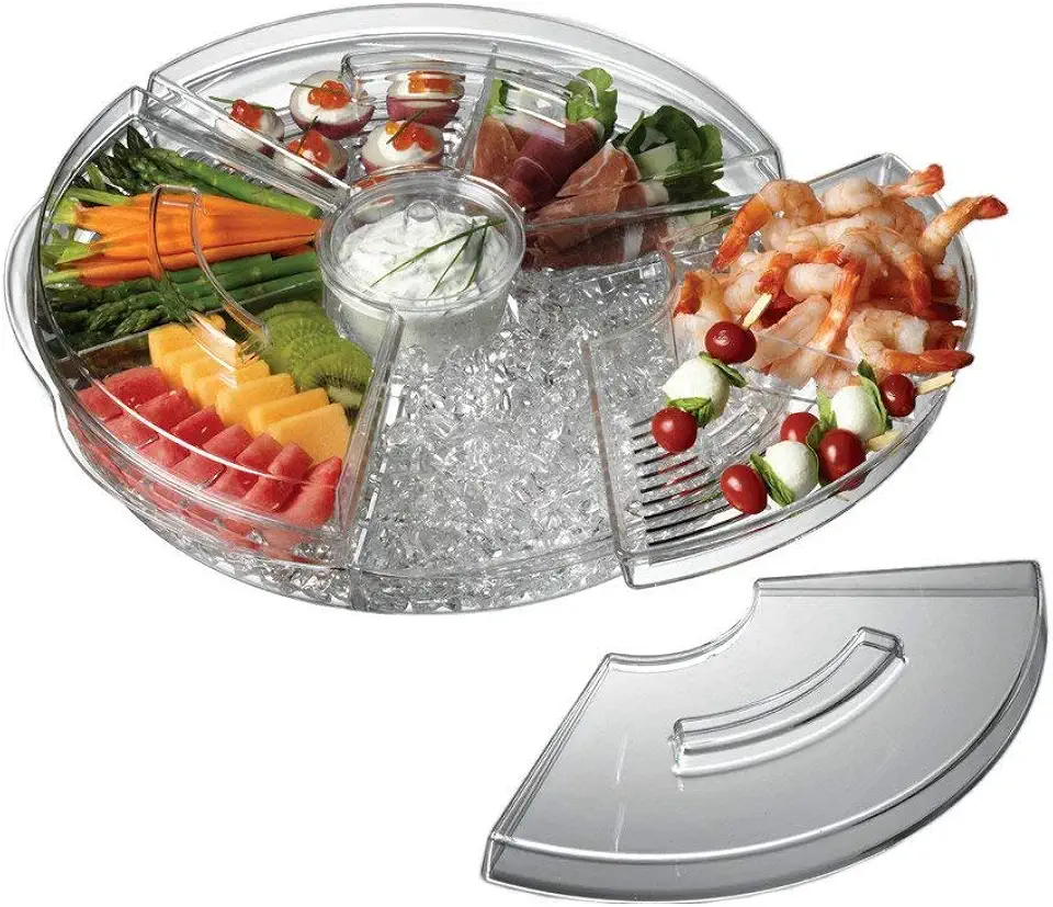 Prodyne Appetizers On Ice with Lids, 16&quot;, Clear