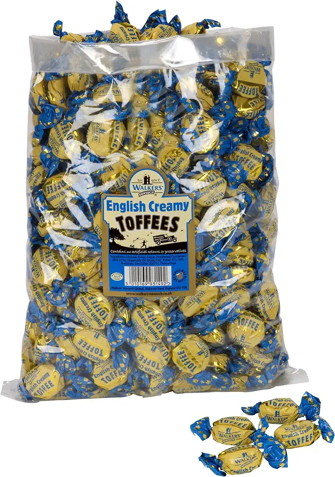 Walkers&#x27; Nonsuch English Creamy Toffees | with Whole Milk &amp; Butter | Imported from UK | Traditional British Sweets | Classic English Toffee | 88.18 Oz (2.5kg)