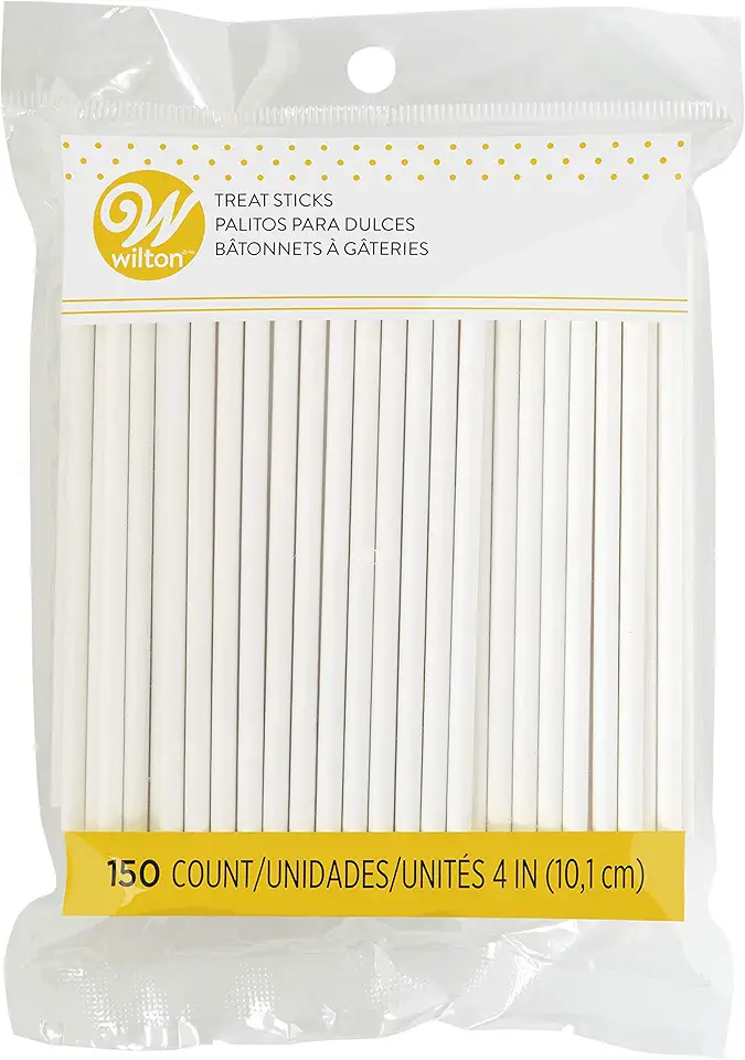 Wilton 4-Inch White Lollipop Sticks, Cake Pop Sticks, 150-Count