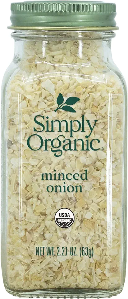 Simply Organic Certified Organic Minced White Onion, 2.21-Ounce Jar, Warm, Sweet, Salty Flavor For Stews &amp; Soups, Kosher