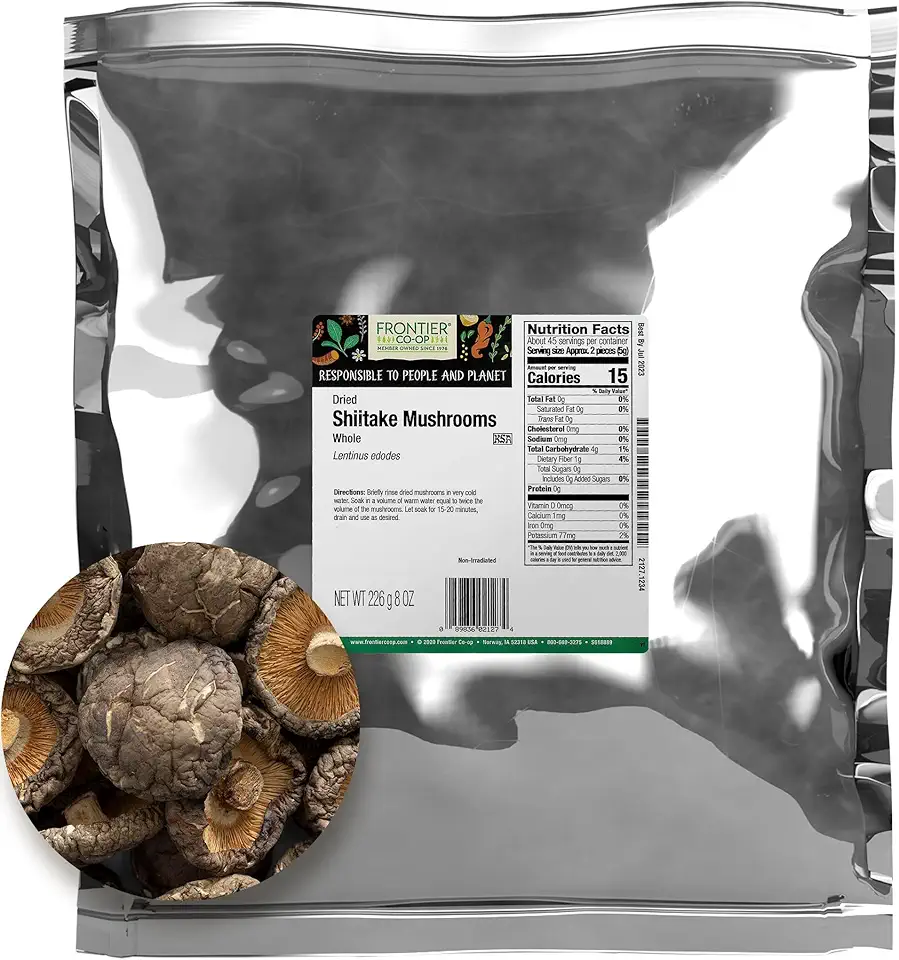 Frontier Bulk Mushrooms, Shiitake Whole, 16 Ounce