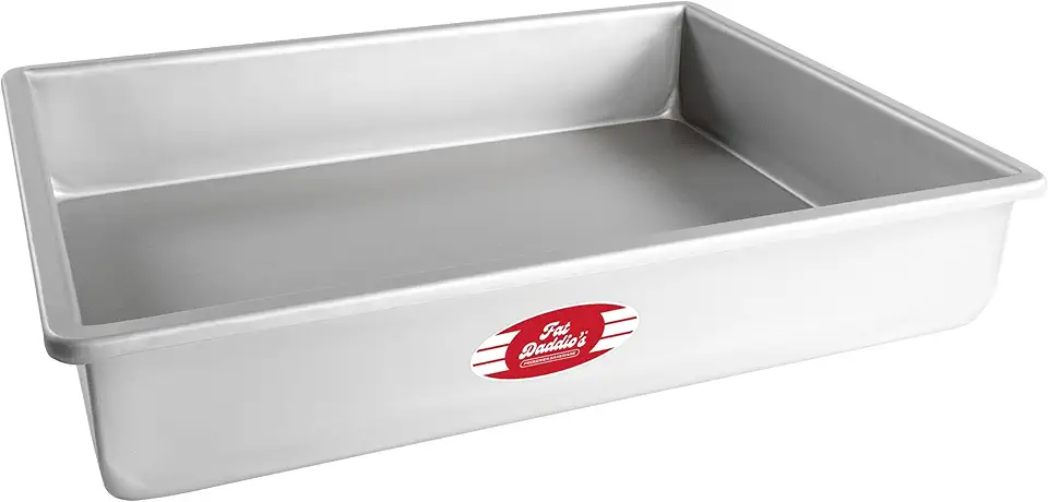 Fat Daddio&#x27;s POB-12183 Anodized Aluminum Sheet Cake Pan, 12 x 18 x 3 Inch Silver