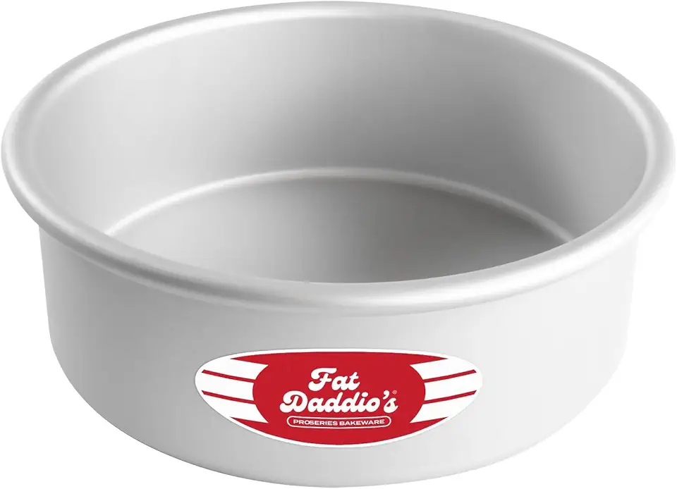 Fat Daddio&#x27;s PRD-83 Anodized Aluminum Round Cake Pan, 8 x 3 Inch, Silver