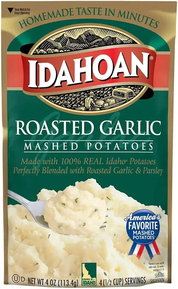 Idahoan Mashed Potatoes, Roasted Garlic, 4 oz