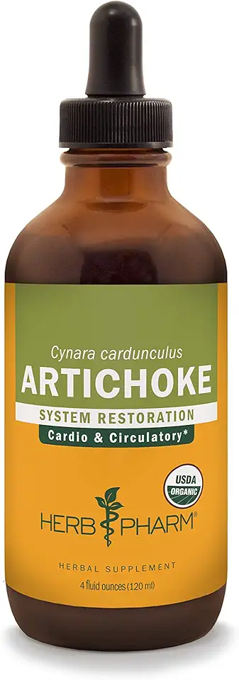 Herb Pharm Certified Organic Artichoke Liquid Extract for Cardiovascular and Circulatory Support - 4 Ounce