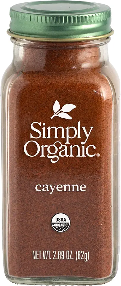 Simply Organic Cayenne Pepper, 2.89 Ounce, Pure, Organic Cayenne Peppers, No GMO&#x27;s, Kosher Certified