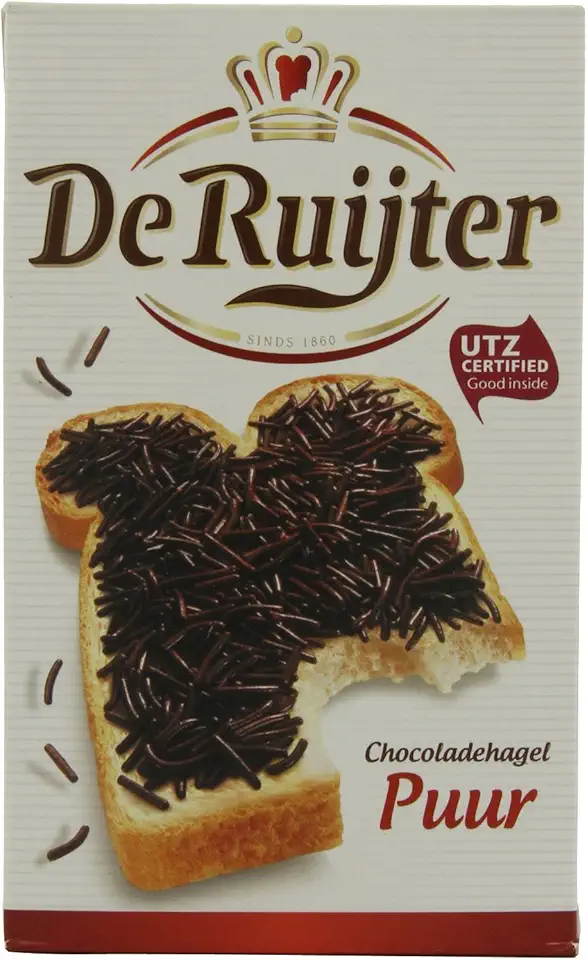 Deruyter Chocoadehagel Puur (Dark Chocolate Sprinkles), 14-Ounces Boxes (Pack of 3)