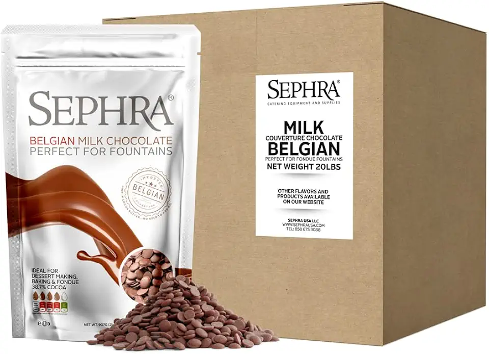 Sephra Fountain-ready Belgian Milk Chocolate 20lb Case - Ideal for Melting