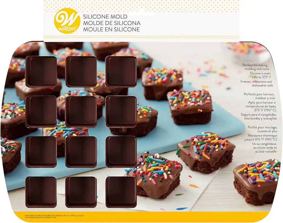 Wilton Bite-Size Brownie Squares Silicone Mold, 24-Cavity