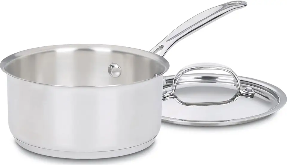 Cuisinart 1 Quart Saucepan w/Cover, Chef&#x27;s Classic Stainless Steel Cookware Collection, 719-14