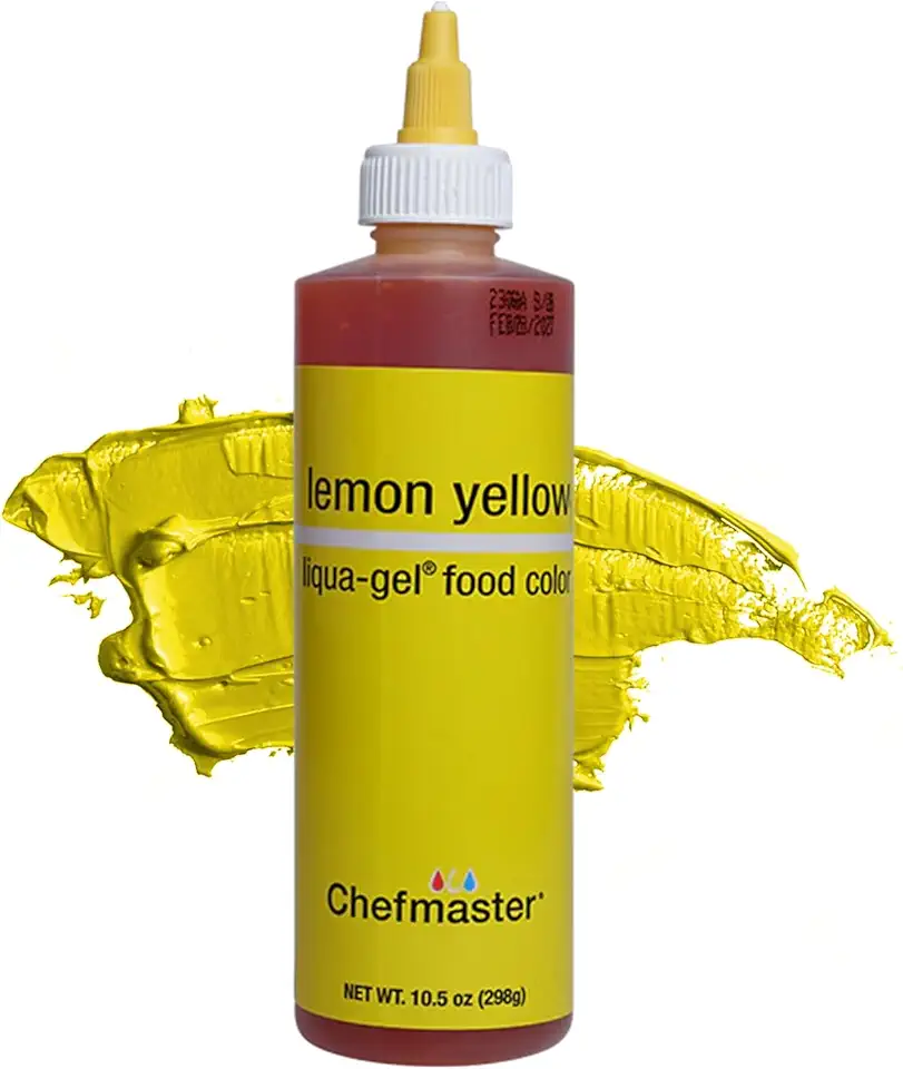 Chefmaster Liqua-Gel Food Color, 10.5-Ounce, Lemon Yellow [labeling may vary]