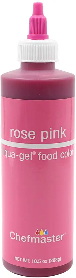 Chefmaster Rose Pink Liqua-Gel® Food Coloring | Vibrant Color | Professional-Grade Dye for Icing, Frosting, Fondant | Baking &amp; Decorating | Fade-Resistant | Easy-to-Use | Made in USA | 10.5 oz