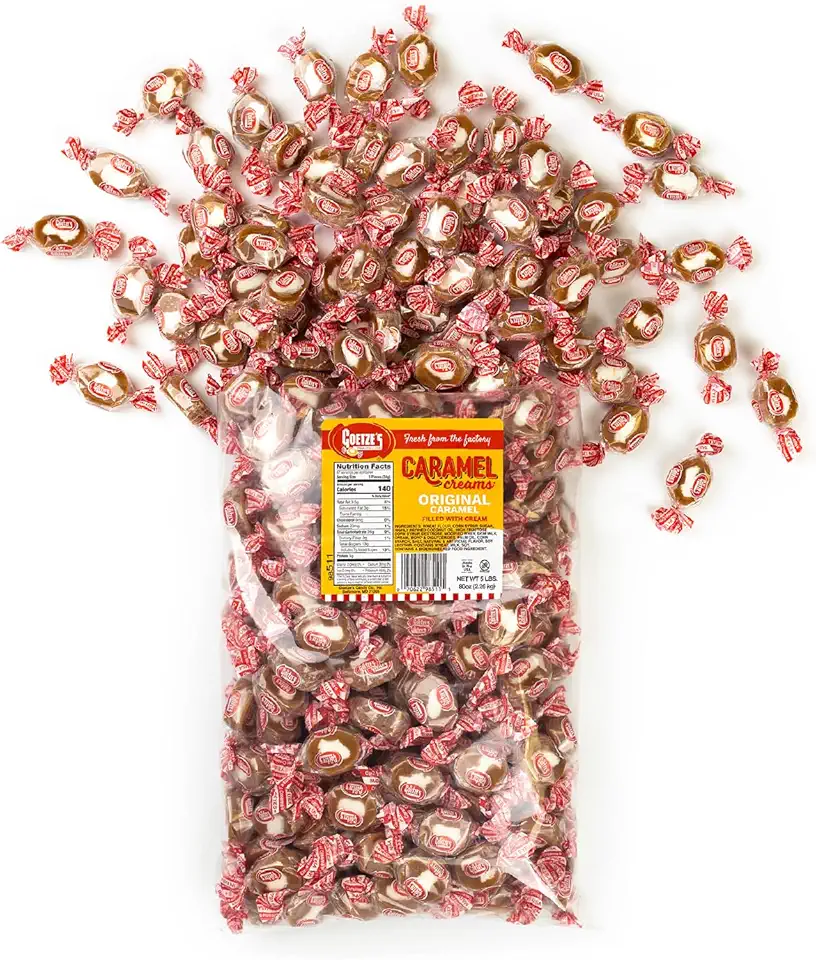 Goetze&#x27;s Candy Vanilla Caramel Creams - 5 Pound Bag (80 Ounces) - Fresh from the Factory