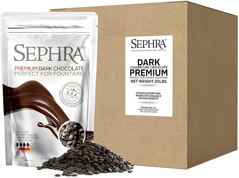 Sephra Fountain-ready Premium Dark Chocolate 20lb Case - Ideal for Melting