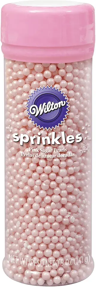 Wilton Pink Sugar Pearls, 5 oz.