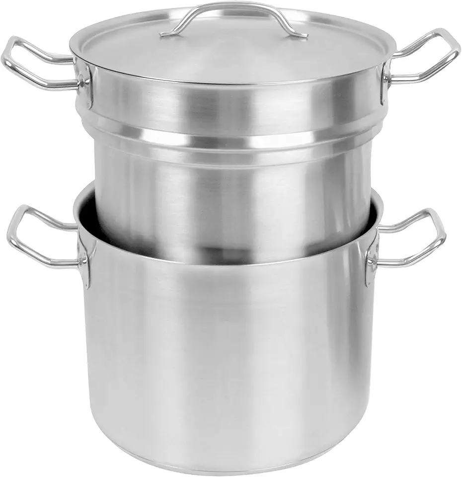 Thunder Group 8 quart 18/8 stainless steel double boiler (3 pcs set), comes in each