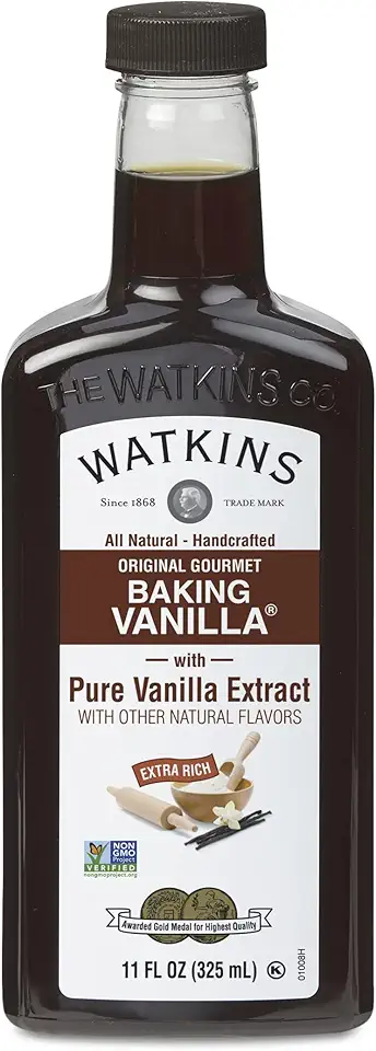 Watkins All Natural Original Gourmet Baking Vanilla, with Pure Vanilla Extract, 11 Fl Oz (Pack of 1) - Packaging May Vary