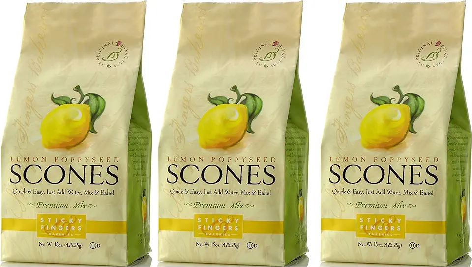 Sticky Fingers Scones Lemon Poppyseed, 15-ounces (Pack of3)