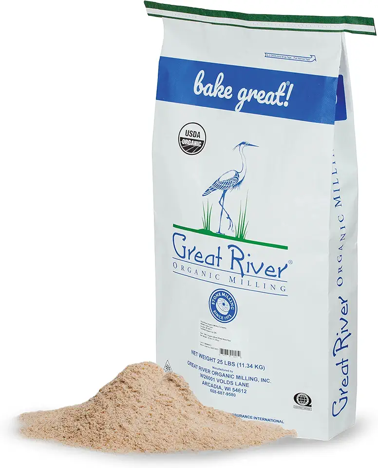 Great River Organic Milling Organic Whole Wheat Flour, 25-pounds (Pack of1)