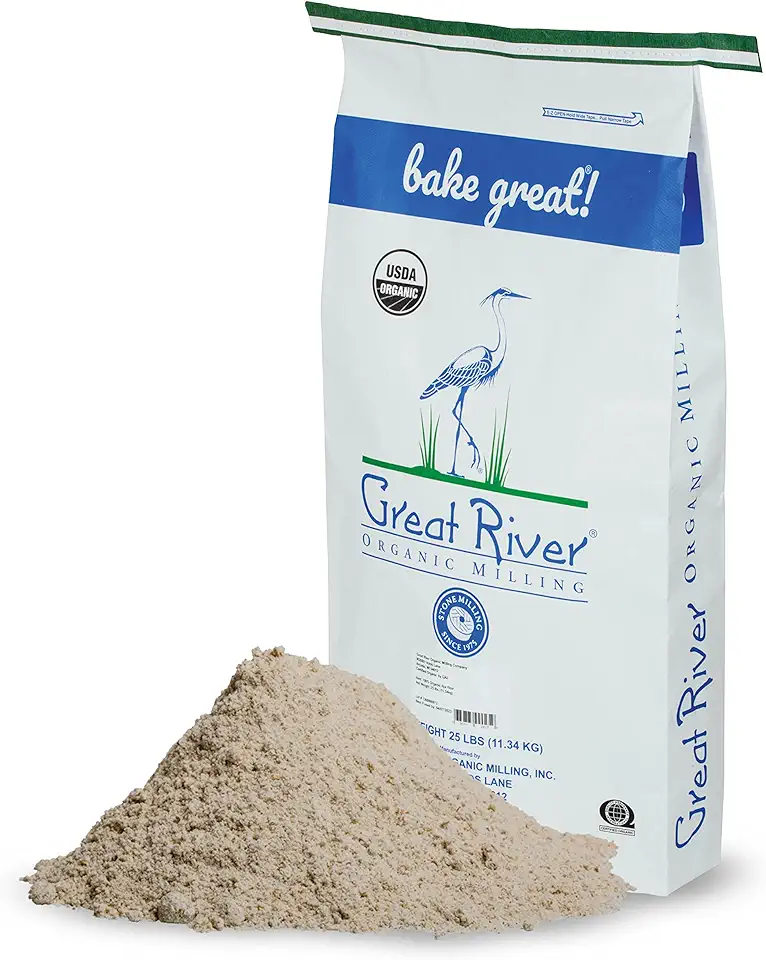 Great River Milling Organic Dark Rye Flour | Stone Ground, Unbleached, Unbromated, Non-GMO, Kosher | High Fiber &amp; Protein, Medium Gluten | Flour for Rye Bread, Sourdough, &amp; More | 25 Lb (Pack of 1)