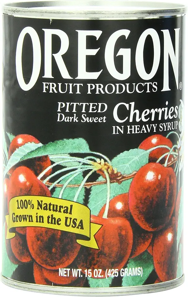 Oregon Fruit Products Dark Sweet Cherries in Heavy Syrup, 15 Ounce (Pack of 8)