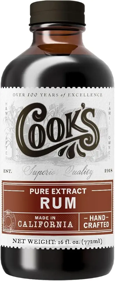 Cook&#x27;s, Pure Rum Extract, For Baking, Ice Cream, Candies, Cakes, 16 oz