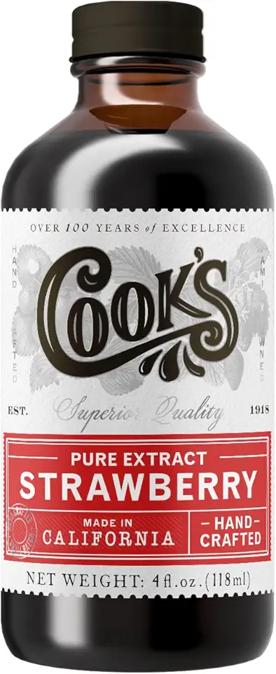 Cook&#x27;s, Strawberry Extract for Baking, Preserves, Syrup, Cookies, Cakes, 4 oz