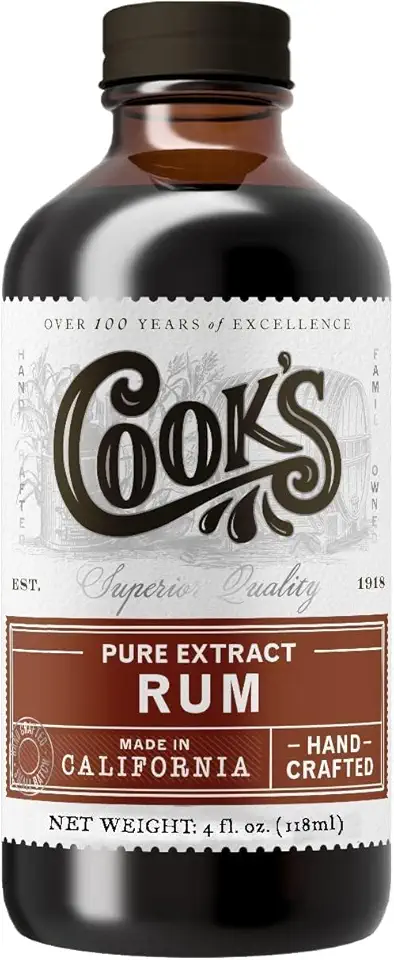 Cook&#x27;s, Pure Rum Extract, For Baking, Ice Cream, Candies, Cakes, 4 oz