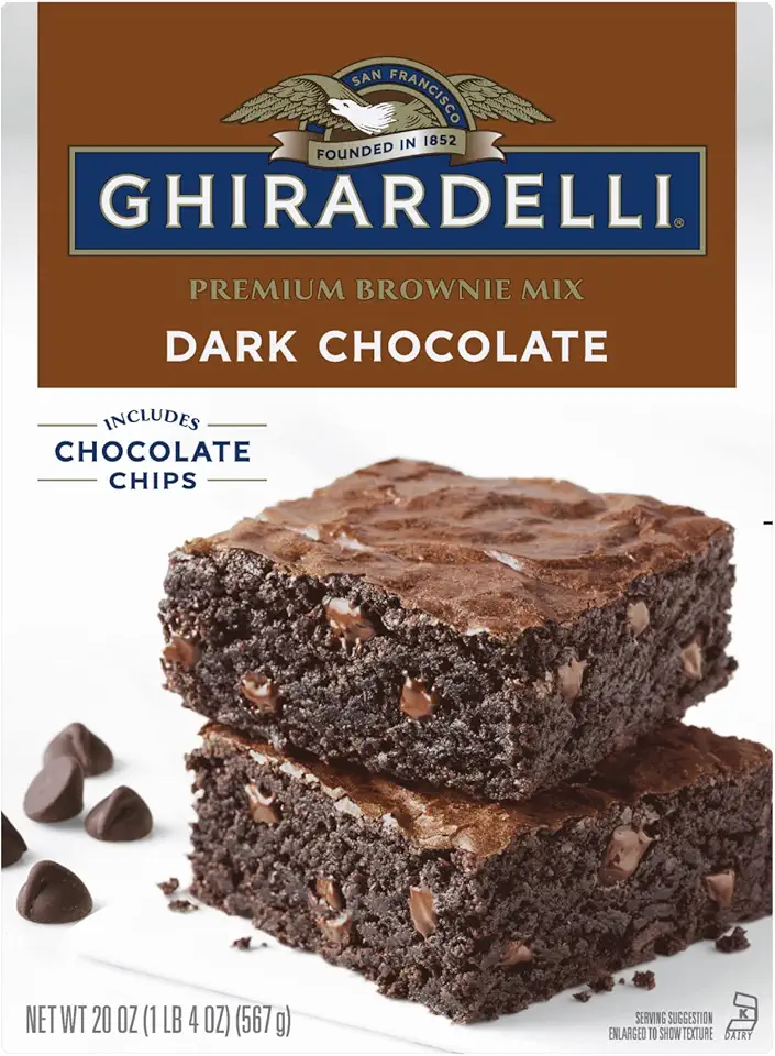 Ghirardelli Dark Chocolate Premium Brownie Mix, Includes Chocolate Chips, 20 oz Box