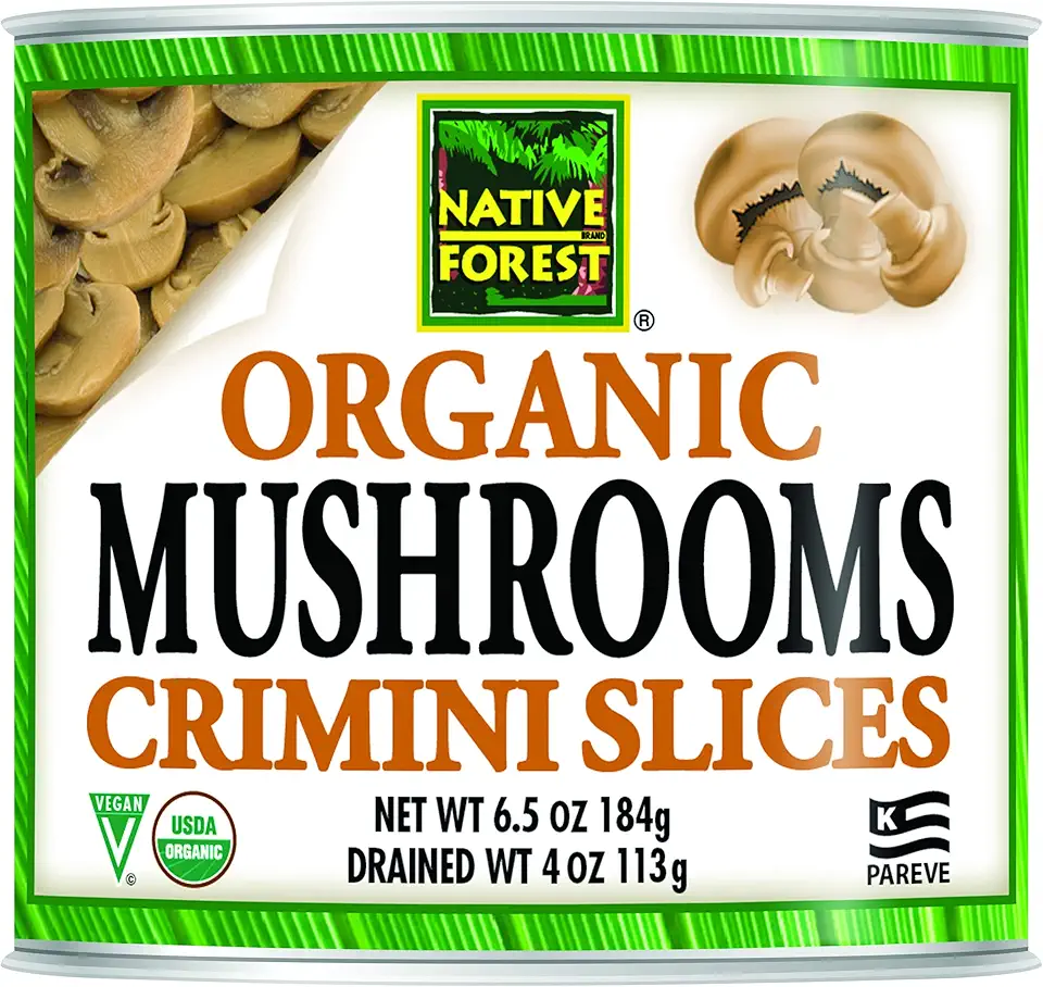 Native Forest Organic Sliced Crimini Mushrooms, 4 Ounce Cans (Pack of 12)