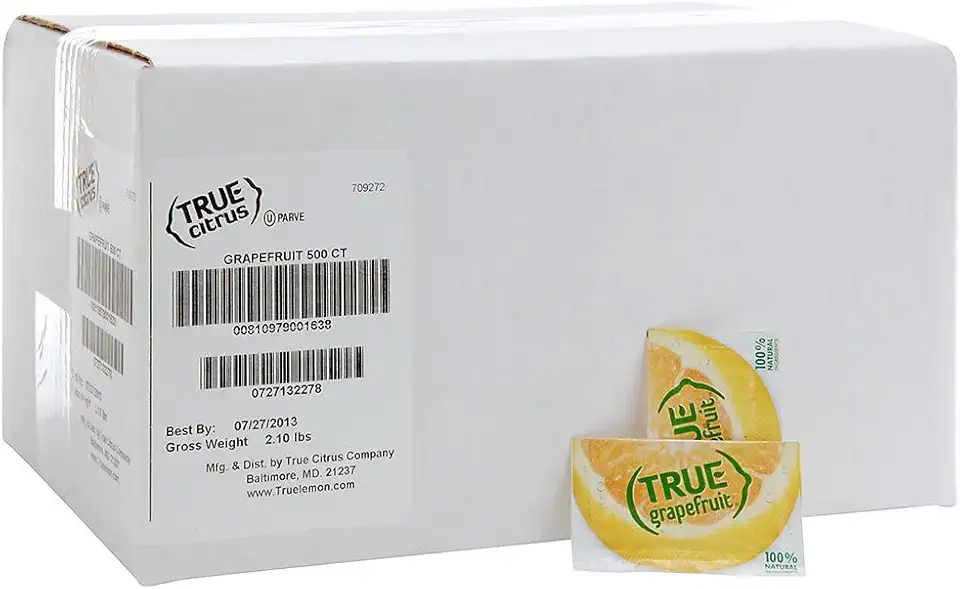 TRUE GRAPEFRUIT Water Enhancer/ Flavor Packets Made with Real Grapefruit, Bulk Pack | Zero Calorie Unsweetened |For Bottled Water &amp; Recipes | 500 count (Pack of 1)