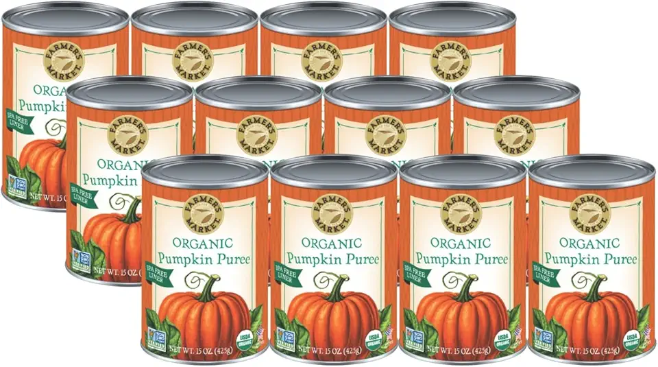 Farmer&#x27;s Market Organic Pumpkin Puree, 15 Ounce (Pack of 12)