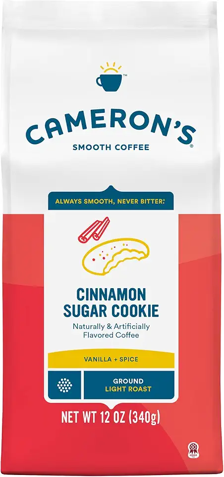 Cameron&#x27;s Coffee Roasted Ground Coffee Bag, Flavored, Cinnamon Sugar Cookie, 12 Ounce