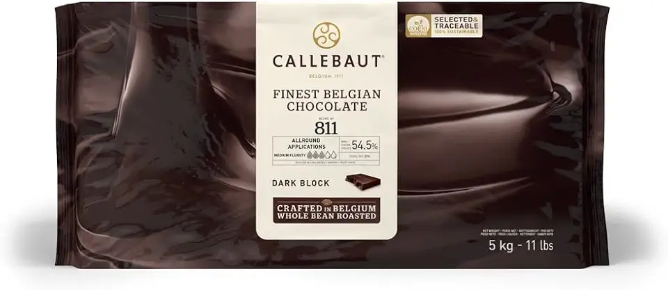 Callebaut Chocolate Block Semisweet 54.5% cocoa (11 Lb)